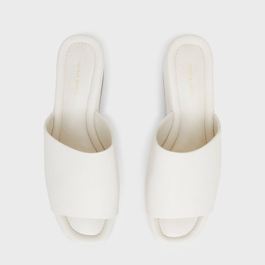 Women's Mansur Gavriel Platform Mules White | AU 7M08WH